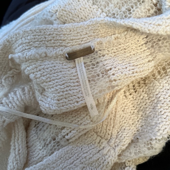 free people white spending time pullover sweater violet harmon exact size small - Picture 2 of 5